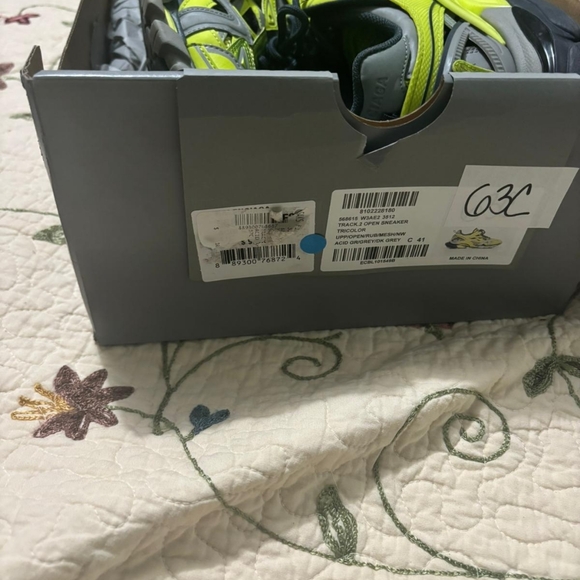 Balenciaga Track 2 Acid Green Grey Athletic Trainer Sneakers - Picture 4 of 5